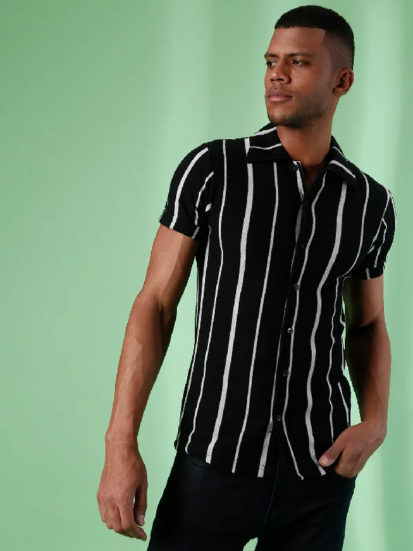 Campus Sutra Men Striped Casual Shirts