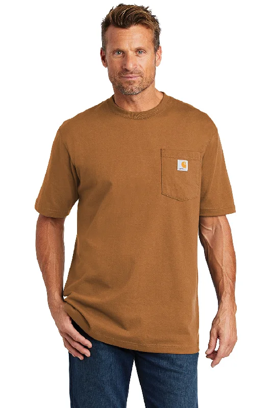 Carhartt Mens Workwear Short Sleeve Crewneck T-Shirt w/ Pocket - Carhartt Brown