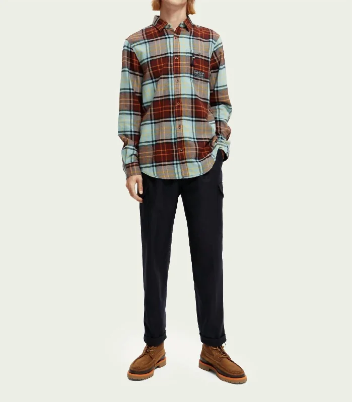 Checked Brushed Flannel Shirt In Multi