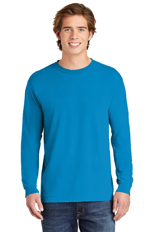 Comfort Colors Mens Long Sleeve Crewneck T-Shirt - Royal Caribe