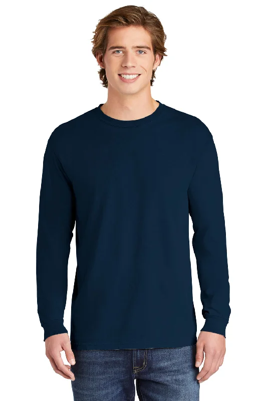 Comfort Colors Mens Long Sleeve Crewneck T-Shirt - True Navy Blue