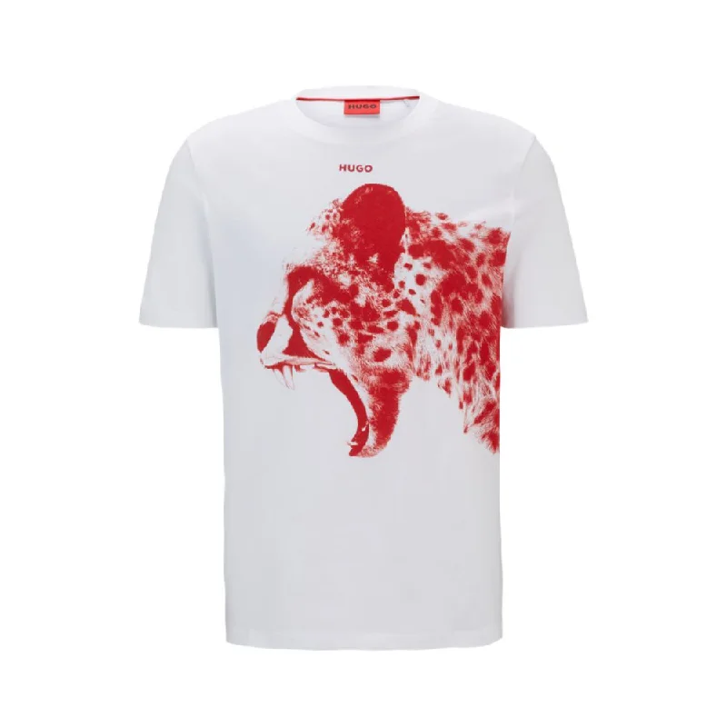 Cotton-jersey regular-fit T-shirt with animal graphic