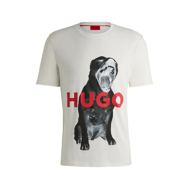 Cotton-jersey regular-fit T-shirt with animal graphic