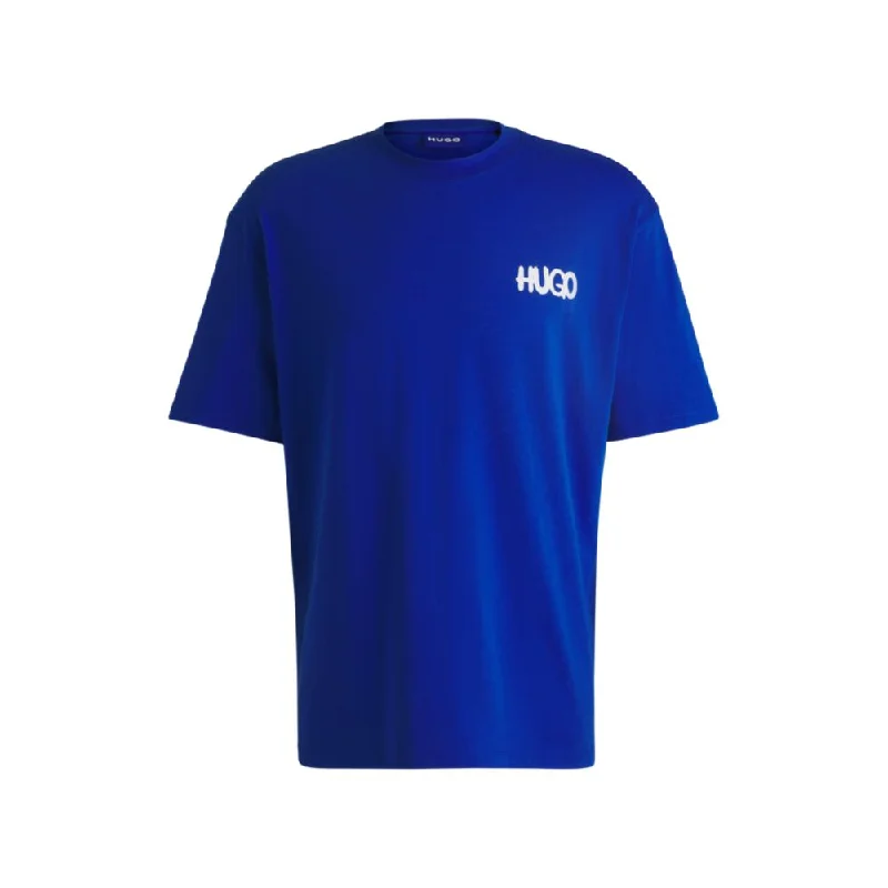 Cotton-jersey T-shirt with Happy HUGO logo