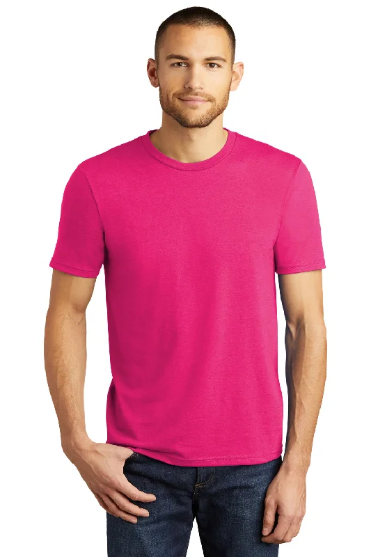 District Mens Perfect Tri Short Sleeve Crewneck T-Shirt - Fuchsia Pink Frost