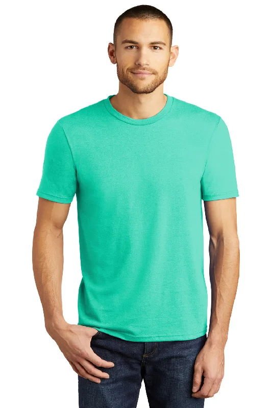 District Mens Perfect Tri Short Sleeve Crewneck T-Shirt - Heather Aqua Blue