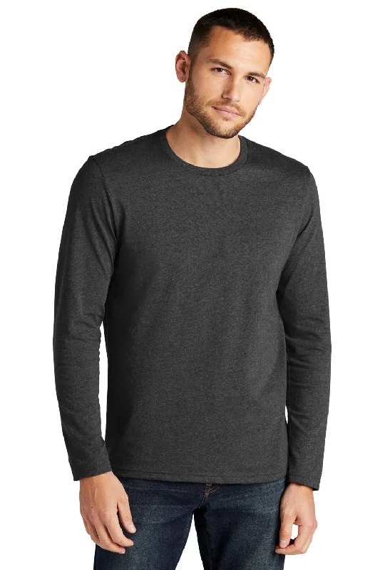 District Mens Re-Tee Long Sleeve Crewneck T-Shirt - Heather Charcoal Grey