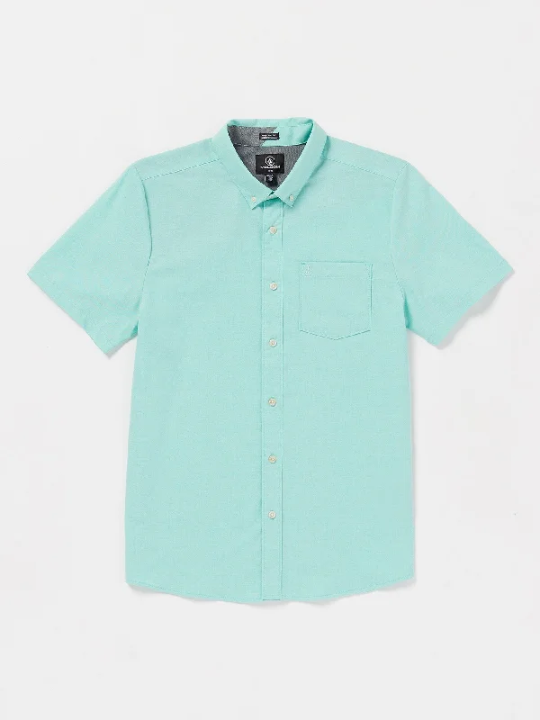 Everett Oxford Short Sleeve Shirt - Dusty Aqua