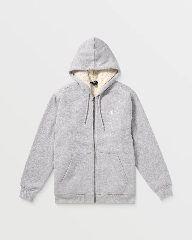 Foreman Zip Fleece Hoodie Sherpa - Heather Grey