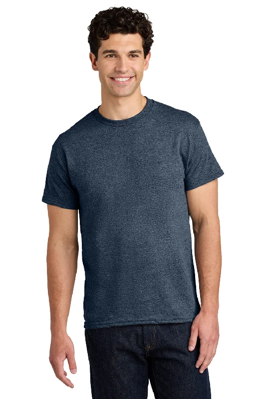 Gildan Mens Short Sleeve Crewneck T-Shirt - Heather Navy Blue