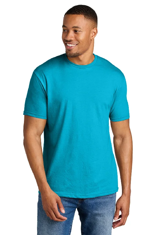 Gildan Mens Softstyle CVC Short Sleeve Crewneck T-Shirt - Caribbean Blue Mist