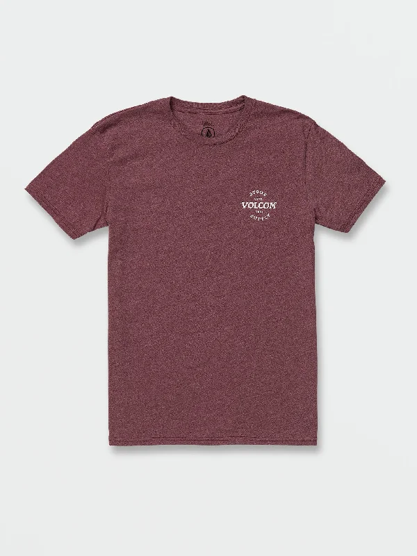 Handstamped Short Sleeve Tee - Port Heather