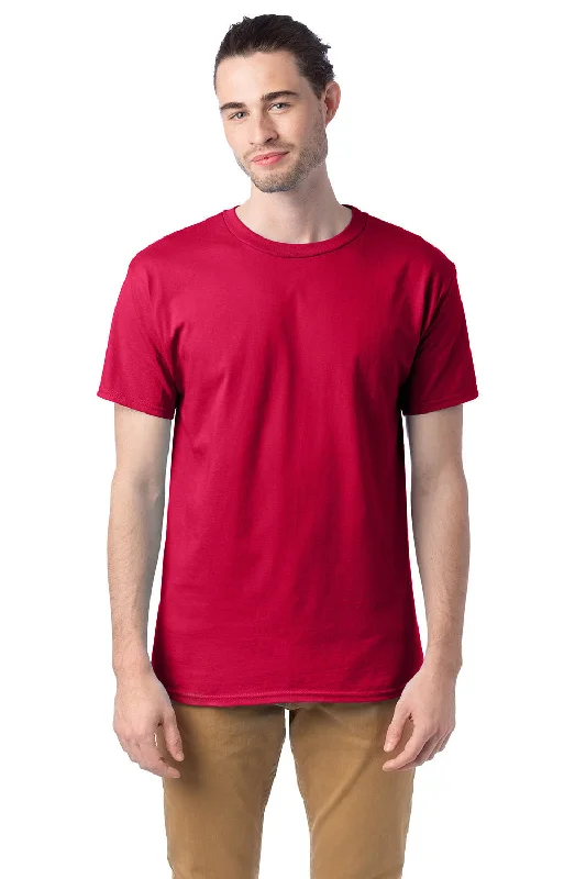 Hanes Mens ComfortSoft Short Sleeve Crewneck T-Shirt - Athletic Crimson Red