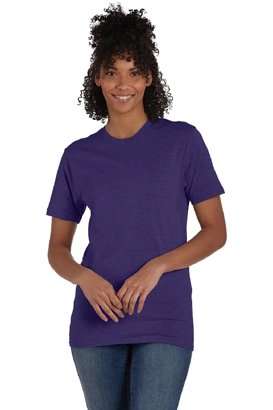 Hanes Mens Nano-T Short Sleeve Crewneck T-Shirt - Heather Grape Smash Purple