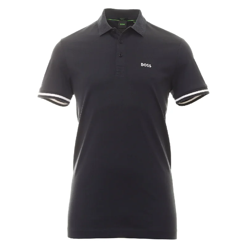 Hugo Boss Men's Navy Blue Paddy 1 Stretch Cotton Short Sleeve Polo T-Shirt