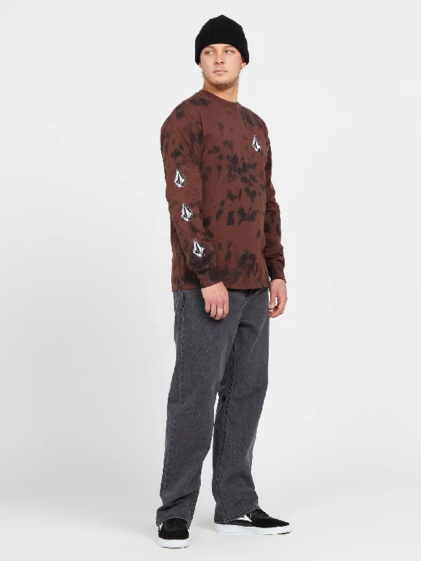 Iconic Stone Dye Long Sleeve Tee - Mahogany