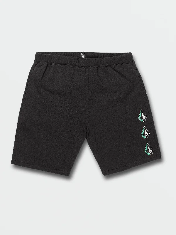 Iconic Stone Fleece Shorts - New Black