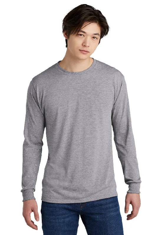 Jerzees Mens Dri-Power Moisture Wicking Long Sleeve Crewneck T-Shirt - Heather Grey