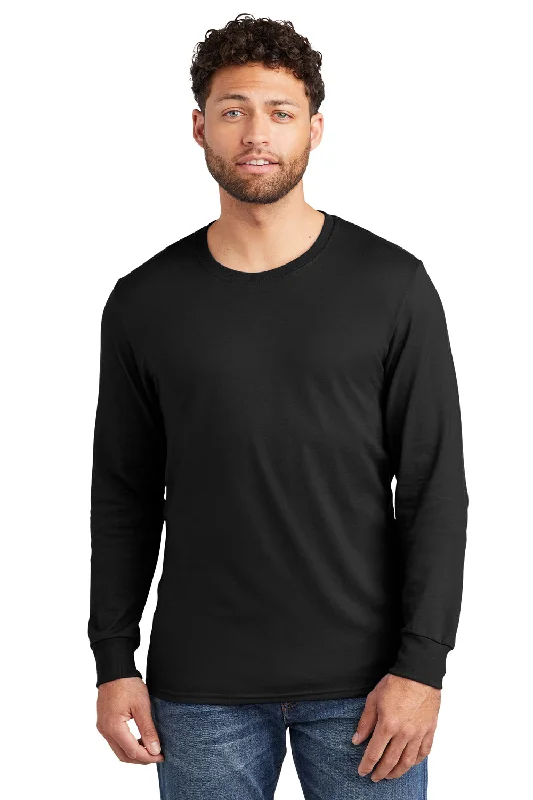 Jerzees Mens Premium Blend Moisture Wicking Long Sleeve Crewneck T-Shirt - Black Ink