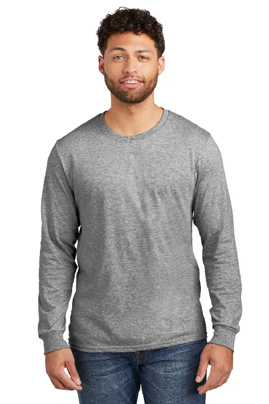 Jerzees Mens Premium Blend Moisture Wicking Long Sleeve Crewneck T-Shirt - Oxford Grey