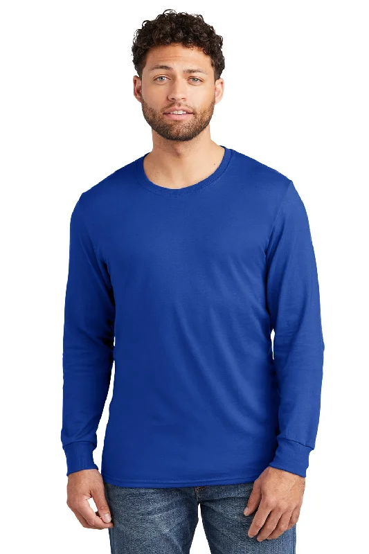 Jerzees Mens Premium Blend Moisture Wicking Long Sleeve Crewneck T-Shirt - Royal Blue