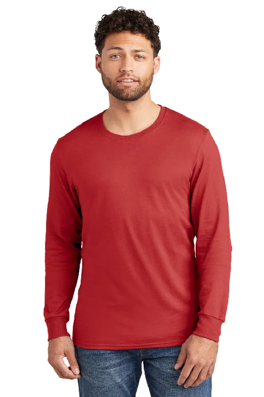 Jerzees Mens Premium Blend Moisture Wicking Long Sleeve Crewneck T-Shirt - True Red