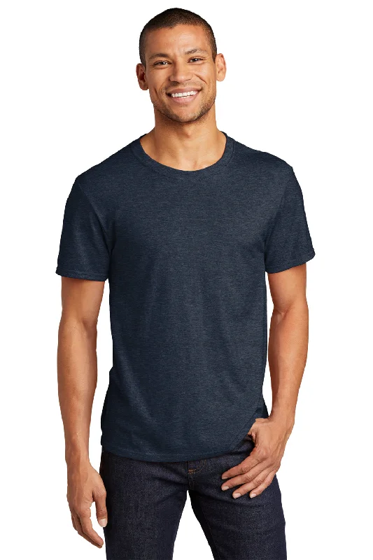 Jerzees Mens Premium Blend Moisture Wicking Short Sleeve Crewneck T-Shirt - Heather Indigo Blue