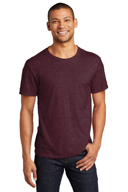 Jerzees Mens Premium Blend Moisture Wicking Short Sleeve Crewneck T-Shirt - Heather Maroon