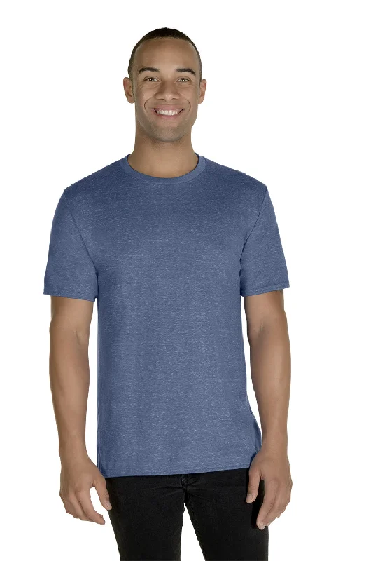 Jerzees Mens Vintage Snow Short Sleeve Crewneck T-Shirt - Heather Denim Blue