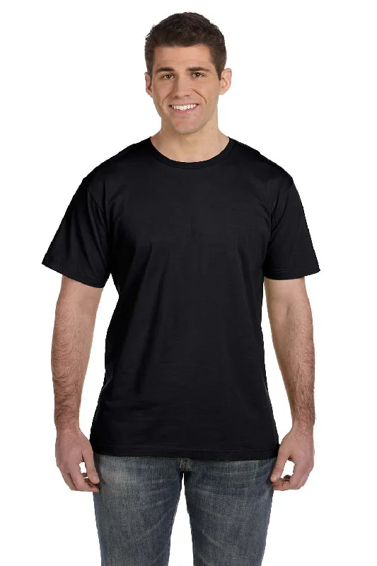 LAT Mens Fine Jersey Short Sleeve Crewneck T-Shirt - Black