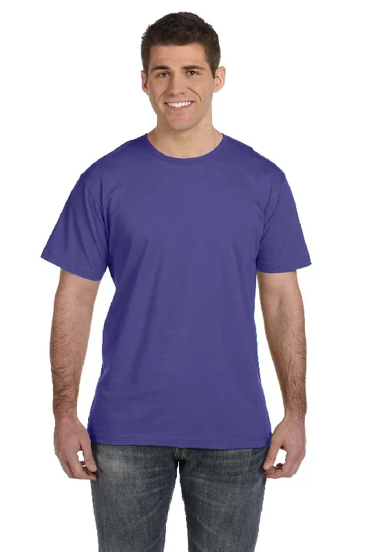 LAT Mens Fine Jersey Short Sleeve Crewneck T-Shirt - Purple