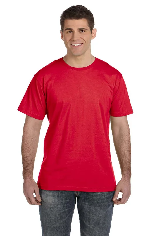 LAT Mens Fine Jersey Short Sleeve Crewneck T-Shirt - Red