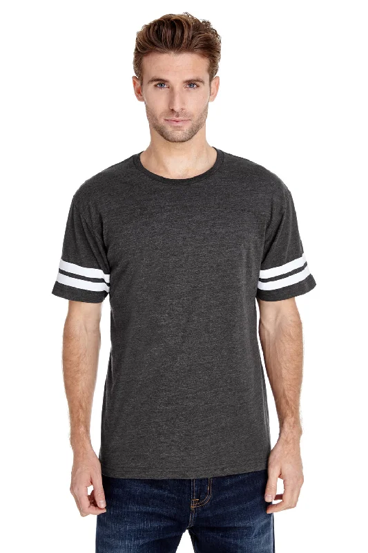 LAT Mens Fine Jersey Short Sleeve Crewneck T-Shirt - Vintage Smoke Grey/White