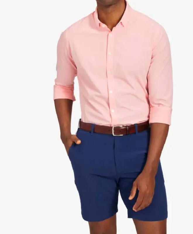 Leeward Antimicrobial Dress Shirt In Pink Heather