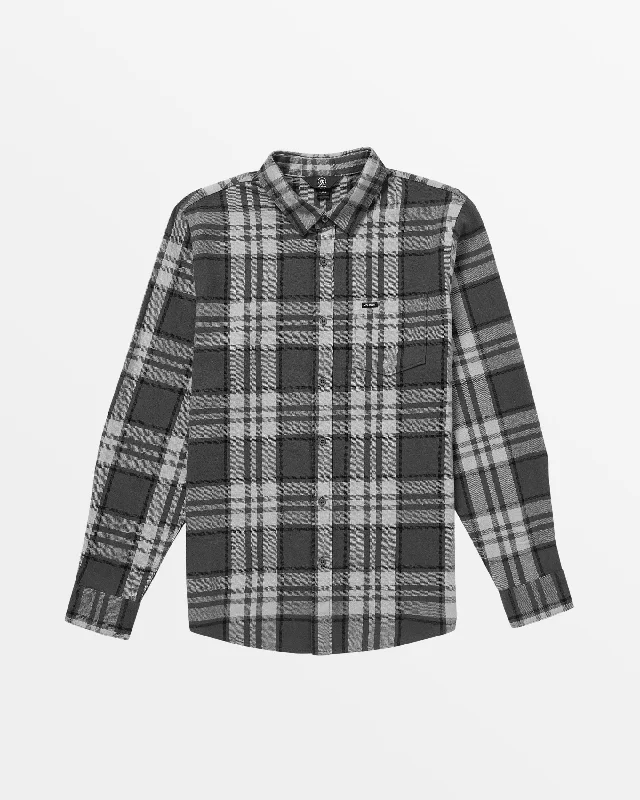 Leland Flannel Long Sleeve Shirt - Asphalt Black