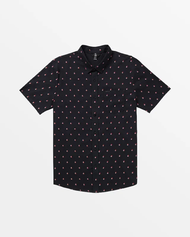 Macking Short Sleeve Woven Top - Black