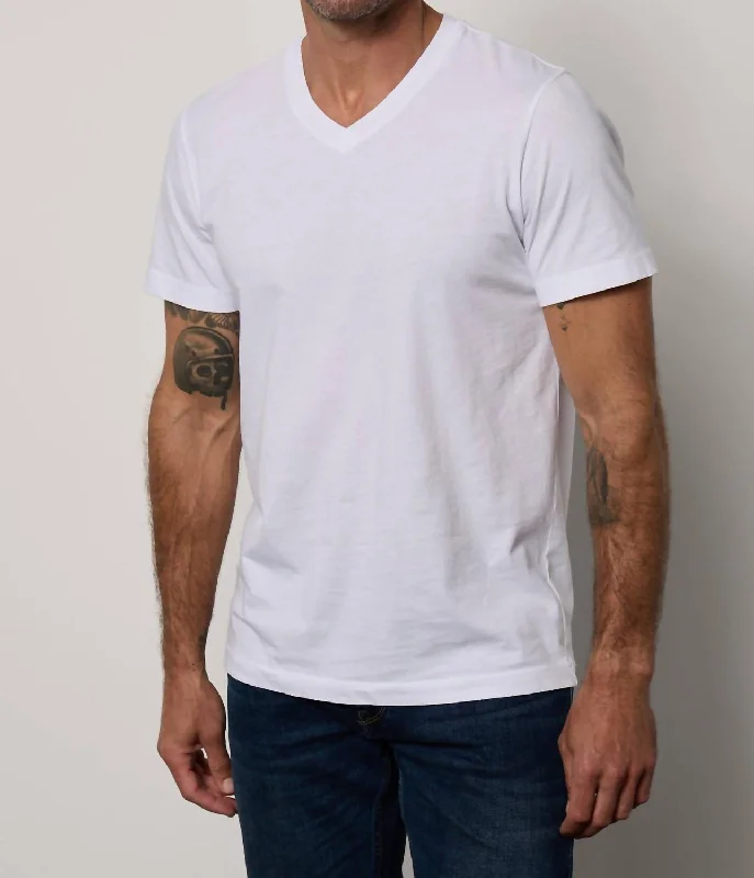 Marshall V Neck Tee In White