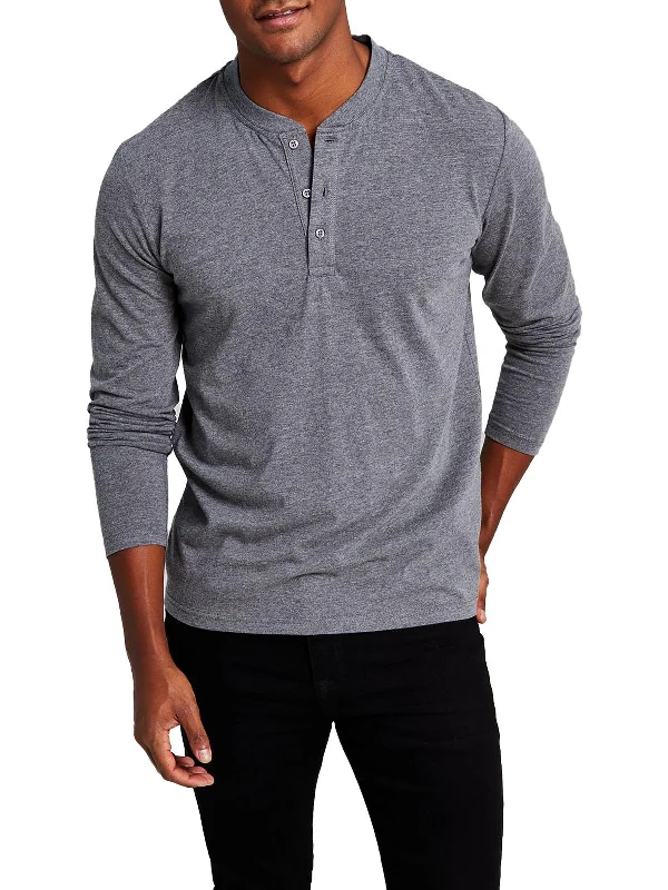 Mens Classic Fit Long Sleeve Henley Shirt