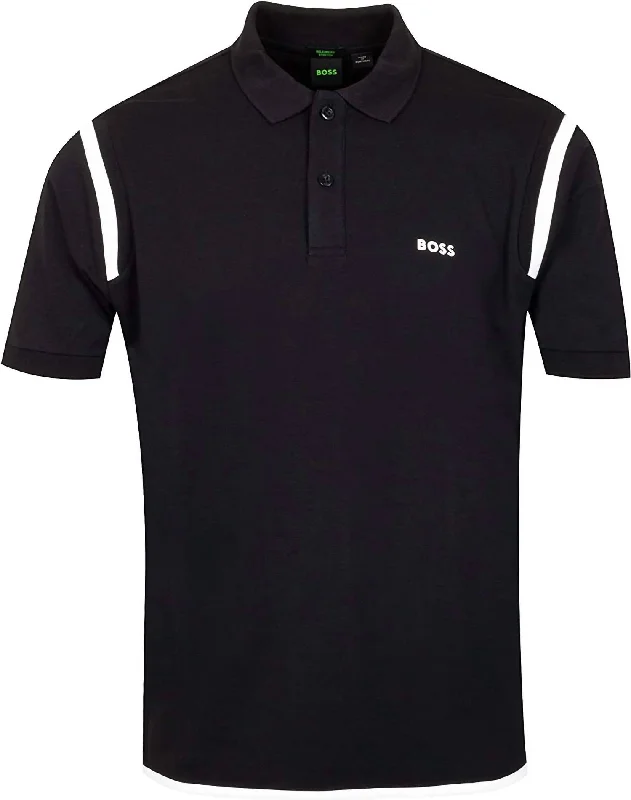 Men's Pirax 1 Cotton Short Sleeve Polo T-Shirt In Black