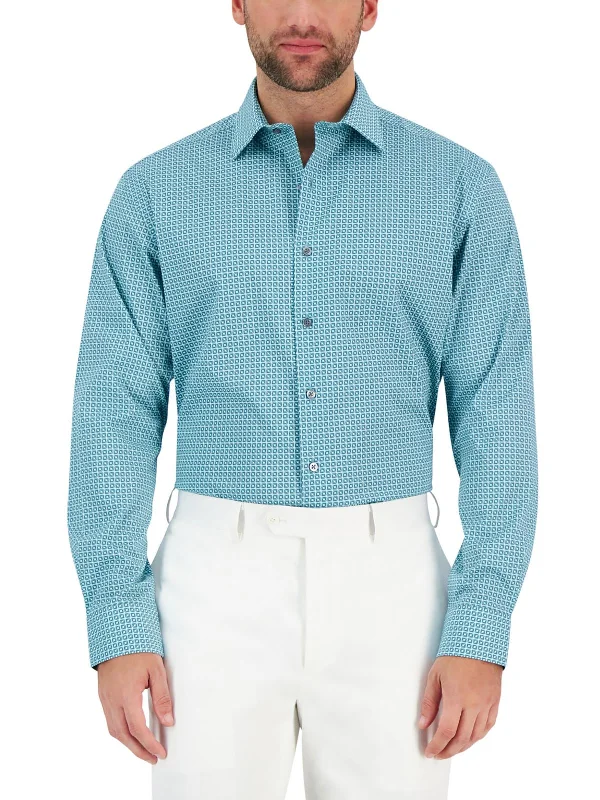 Mens Printed Cotton Dress Shirt