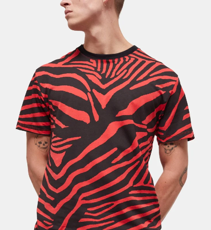 Men's Red Printed T-shirt