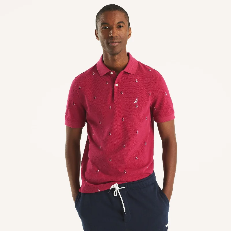 Nautica Mens Classic Fit Printed Deck Polo