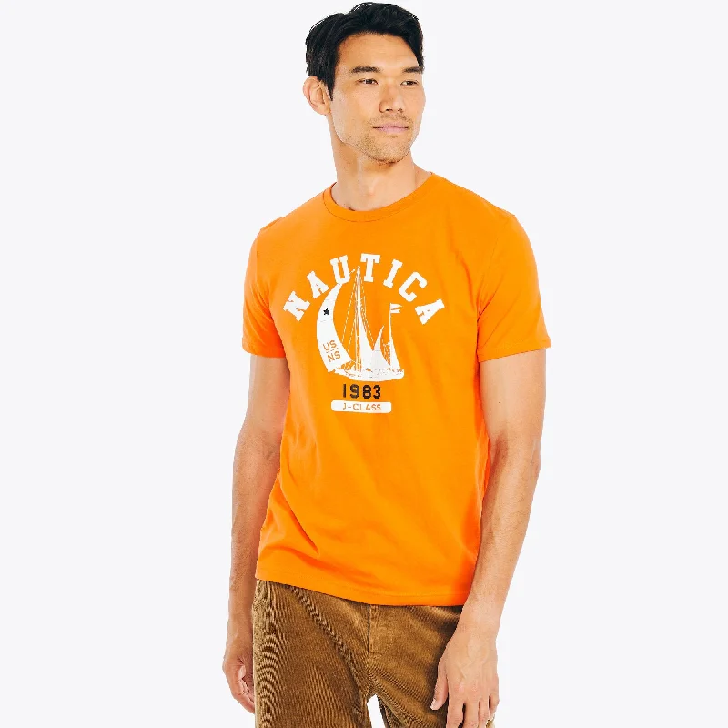 Nautica Mens J-Class Logo Graphic T-Shirt