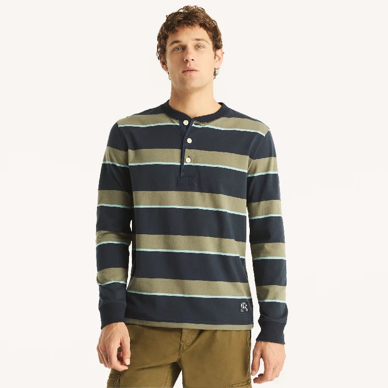 Nautica Mens Nautica Jeans Co. Striped Long-Sleeve Henley