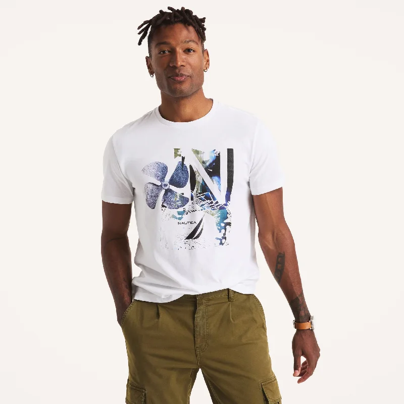 Nautica Mens Propeller Graphic T-Shirt