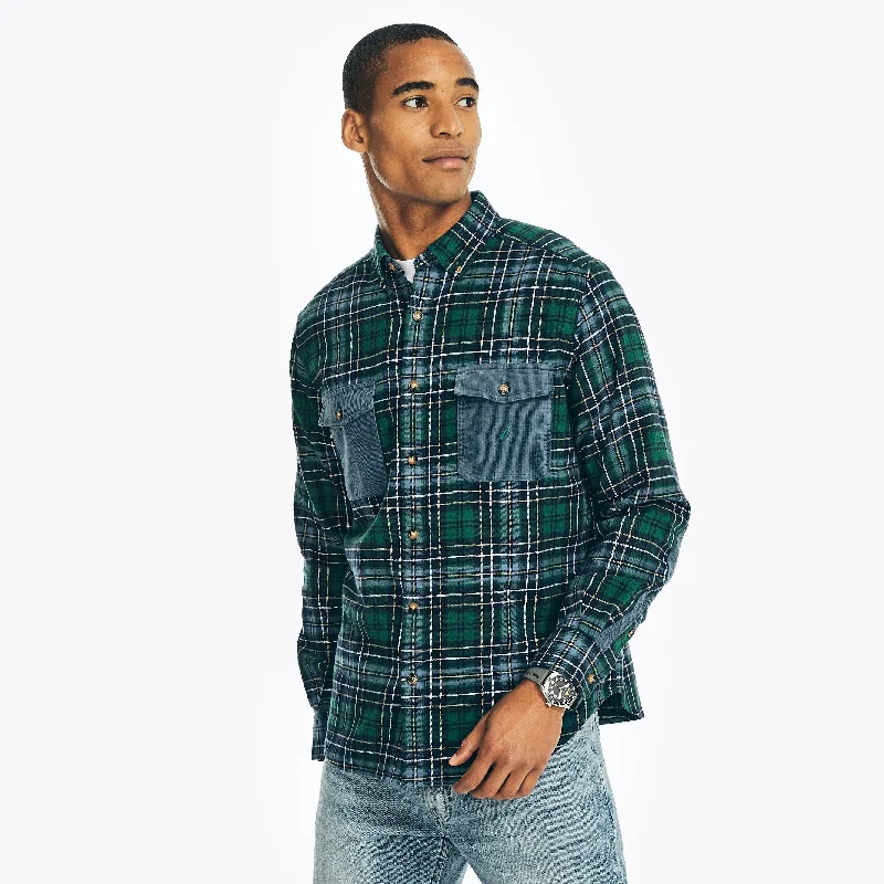 Nautica Mens Sustainably Crafted Flannel Plaid Shirt