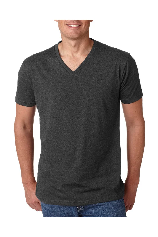 Next Level Mens CVC Jersey Short Sleeve V-Neck T-Shirt - Charcoal Grey