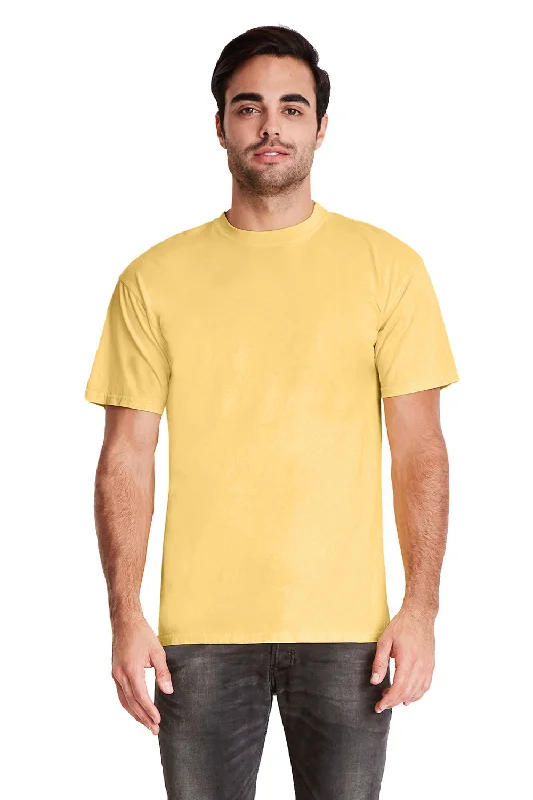 Next Level Mens Inspired Dye Jersey Short Sleeve Crewneck T-Shirt - Blonde Yellow - Closeout