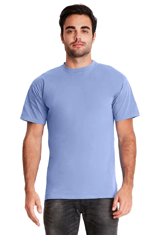 Next Level Mens Inspired Dye Jersey Short Sleeve Crewneck T-Shirt - Periwinkle Blue - Closeout