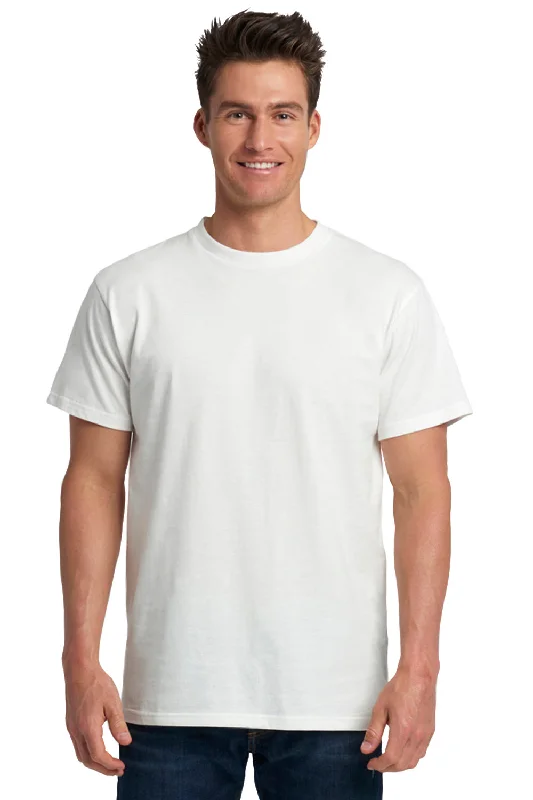 Next Level Mens Inspired Dye Jersey Short Sleeve Crewneck T-Shirt - White - Closeout